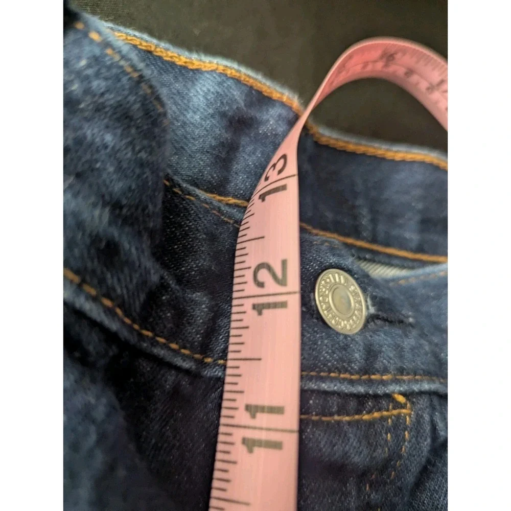 Levis 501 Cut Off Shorts Mens 40 Blue Dark Wash 100 Cotton Y2K Casual Summer - Picture 12 of 13
